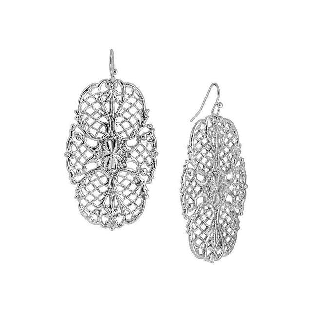 1928 Filigree Drop Earrings, Womens, Gray Product Image