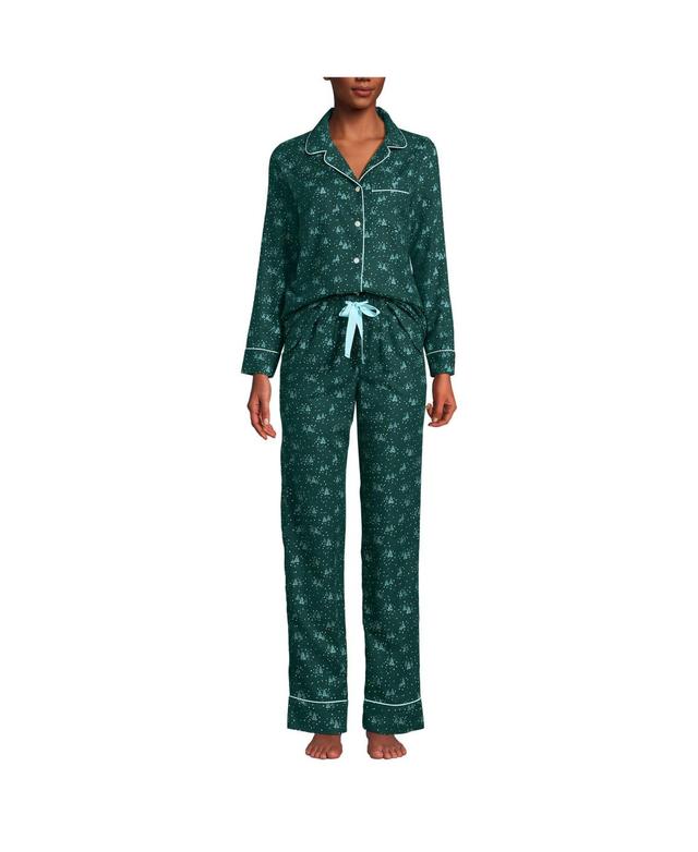 Lands End Womens Drapey Flannel 2 Piece Pajama Set - Top and Pants Product Image