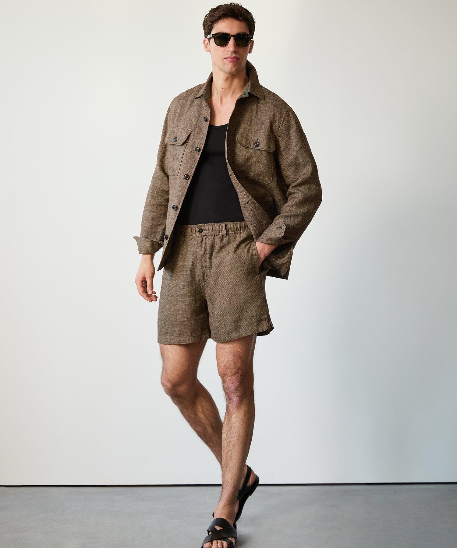 5" Linen Beachcomber Short in Brown Product Image