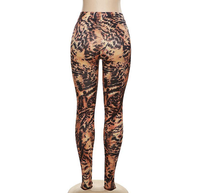 High Waist Leopard Print Tights Product Image