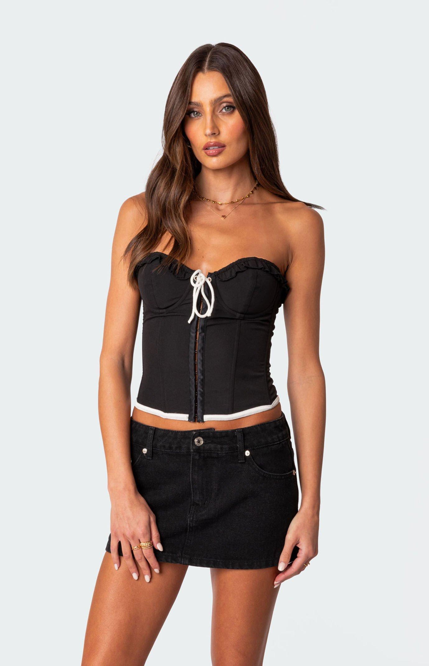 Edikted Womens Abbey Tie Front Corset Product Image