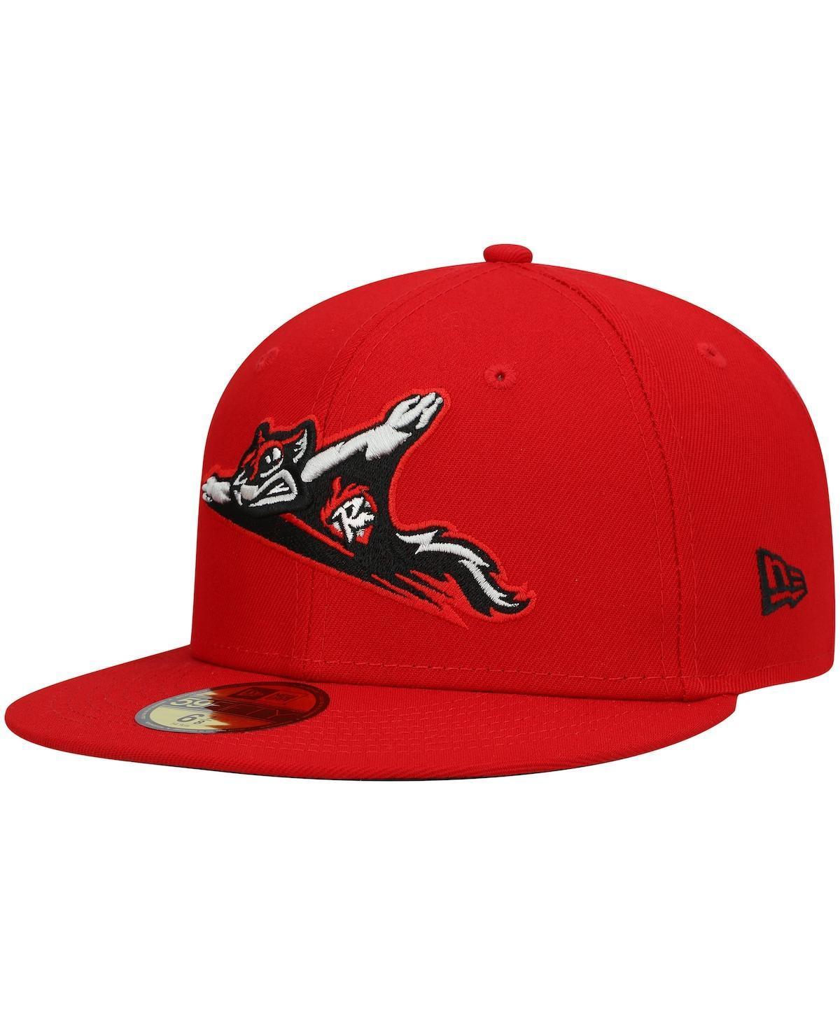 Men's New Era Red Richmond Flying Squirrels Authentic Collection Road 59FIFTY Fitted Hat Product Image