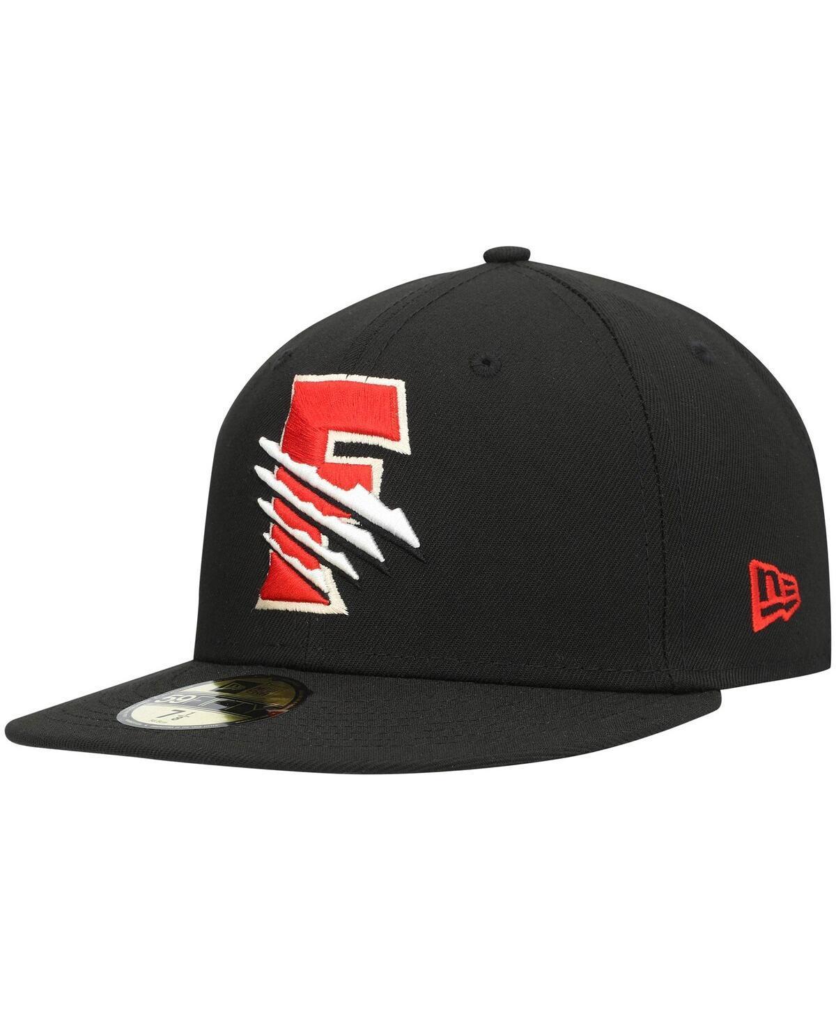 Mens New Era Black Fresno Grizzlies Authentic Collection Road 59FIFTY Fitted Hat Product Image