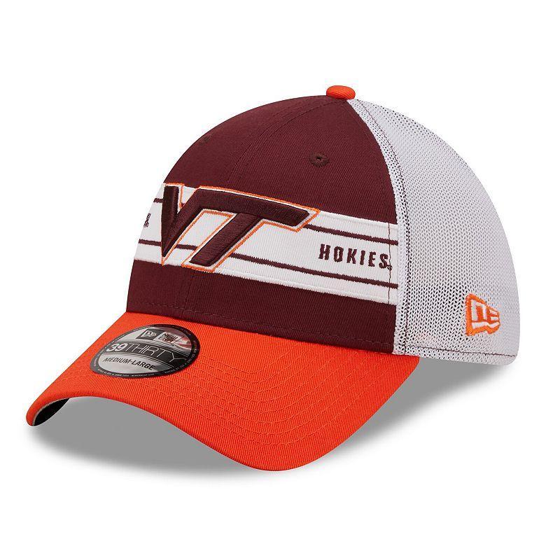 Mens New Era Maroon/Orange Virginia Tech Hokies Banded 39THIRTY Flex Hat Product Image