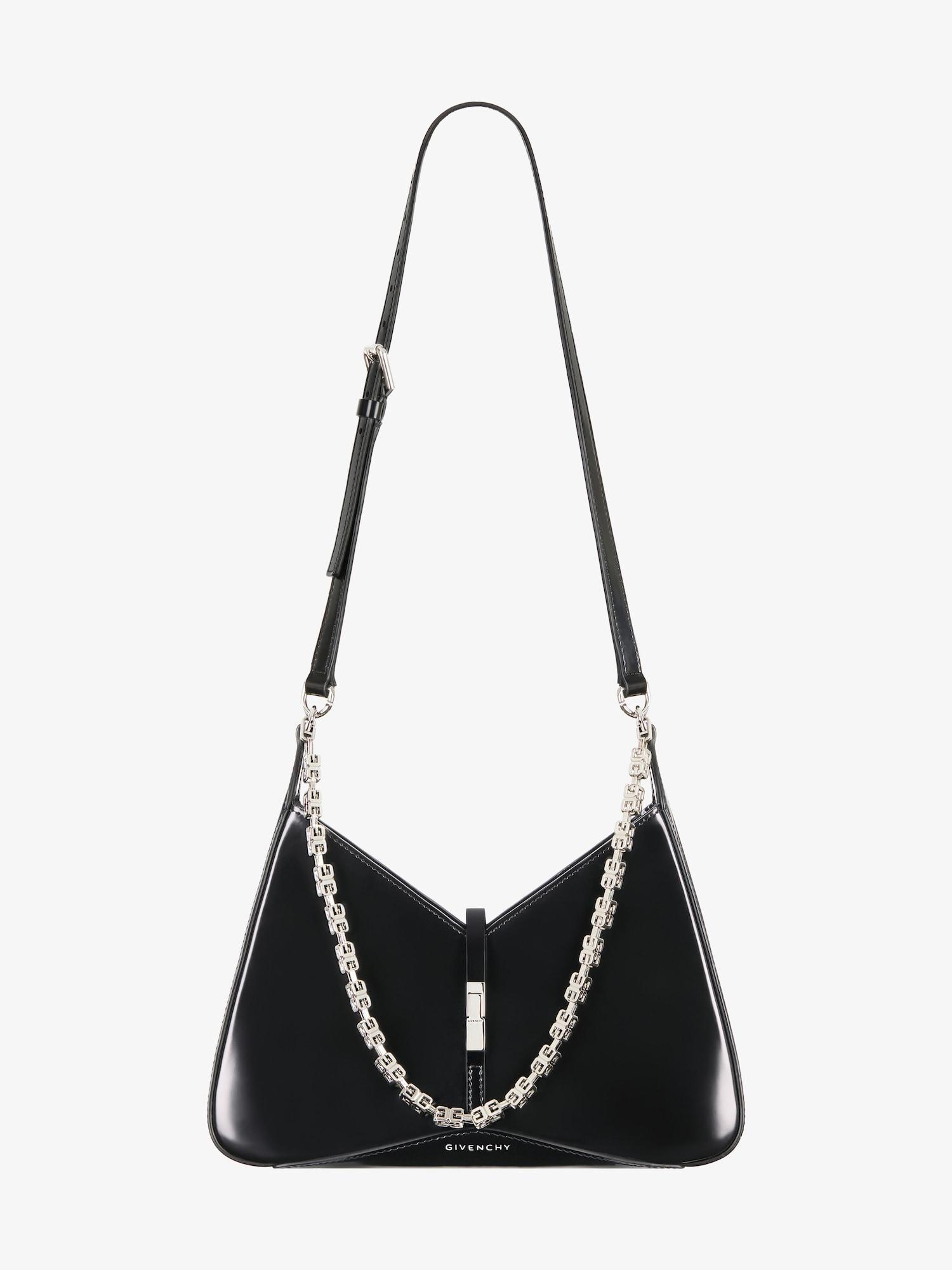 Small Cut Out bag in shiny leather with chain Product Image