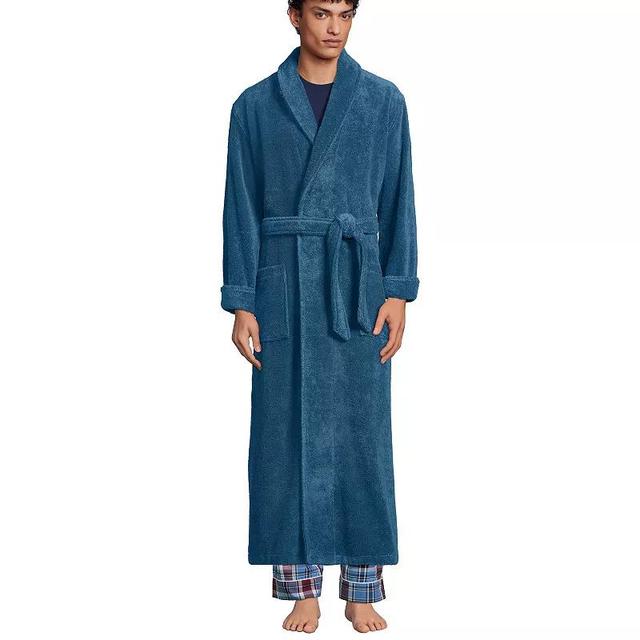 Lands' End Men's Full Length Turkish Terry Robe - Medium - Deep Forest Product Image