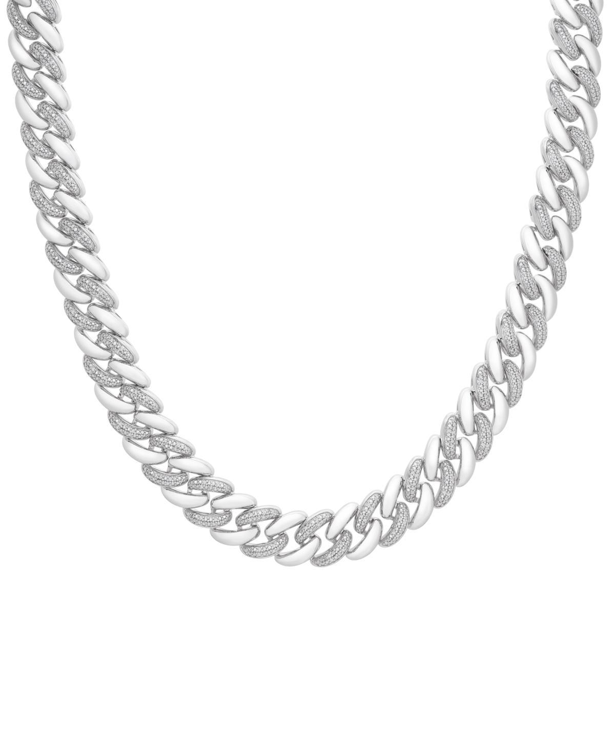 Mens Diamond Pave Wide Link 24 Chain Necklace (1/2 ct. t.w.) Product Image