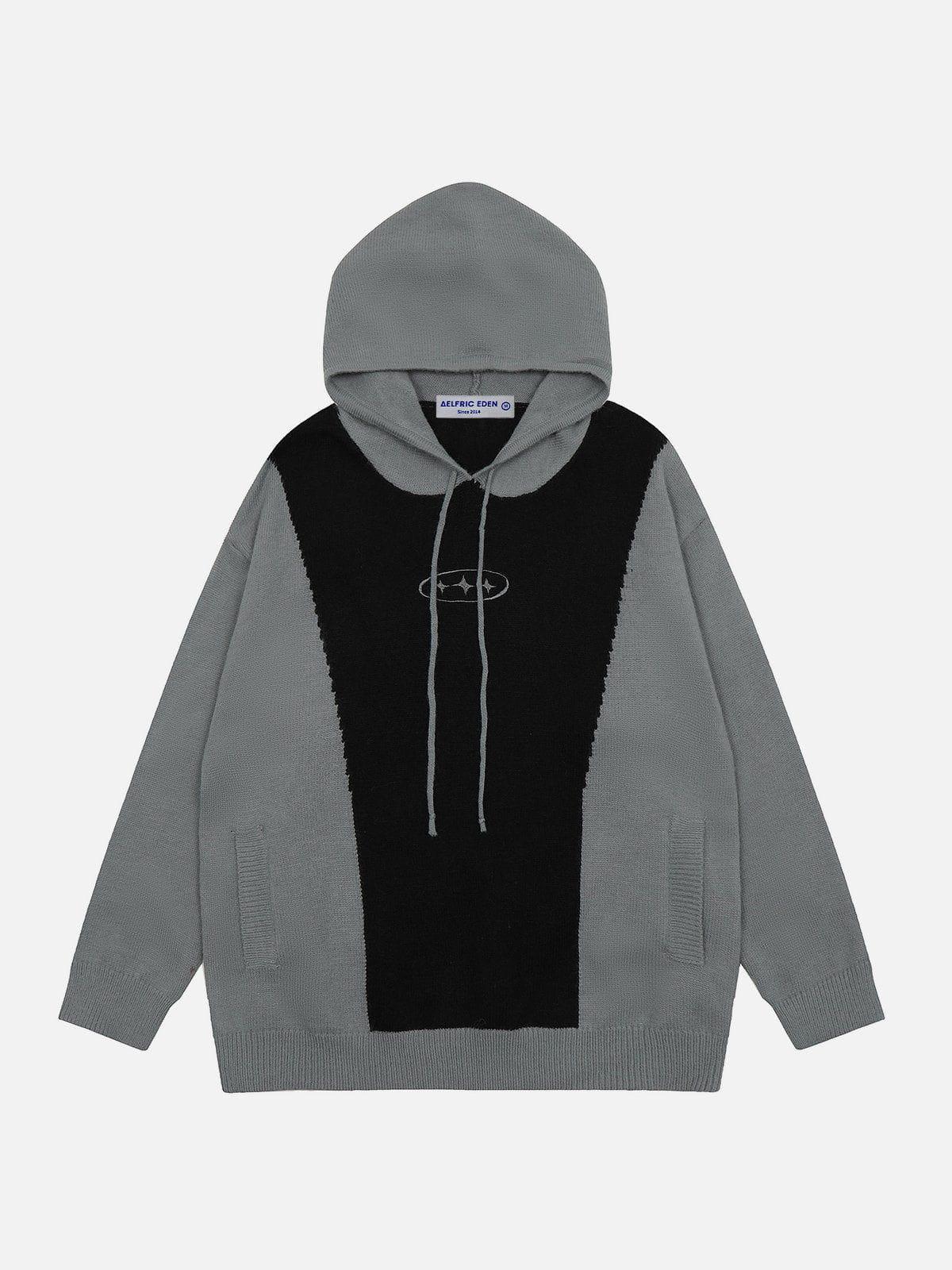 Aelfric Eden Patchwork Knit Zip Up Hoodie Product Image