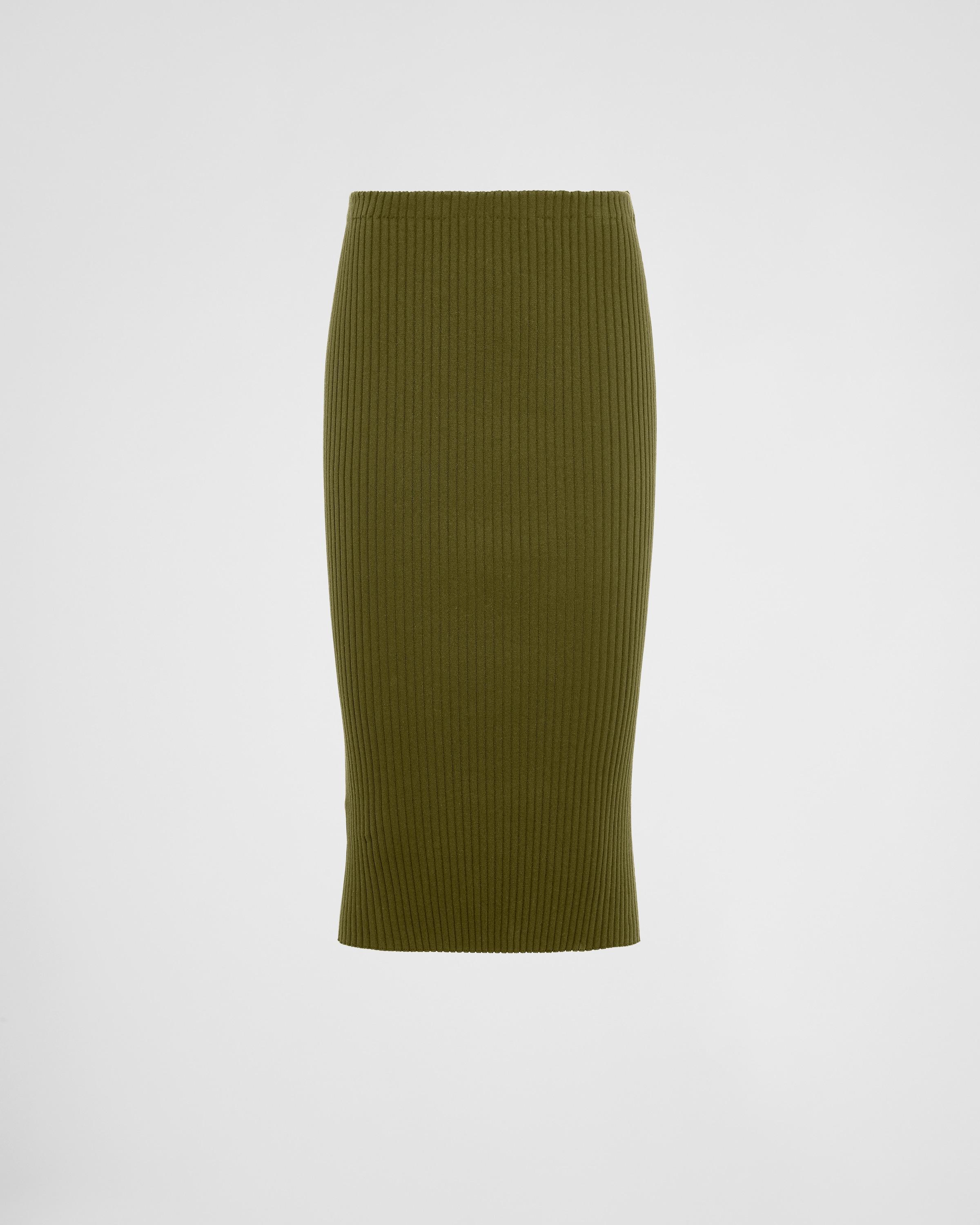 Ribbed knit cotton skirt Product Image