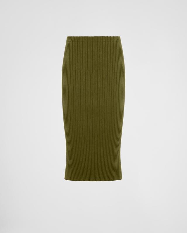 Ribbed knit cotton skirt Product Image