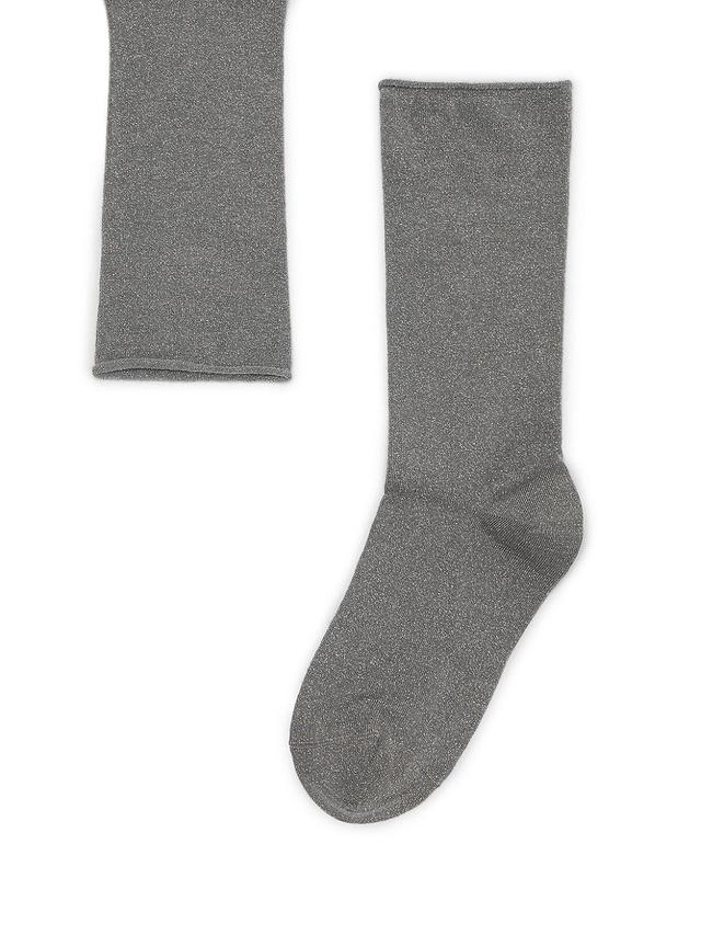 Womens Cashmere And Silk Sparkling Knit Socks Product Image