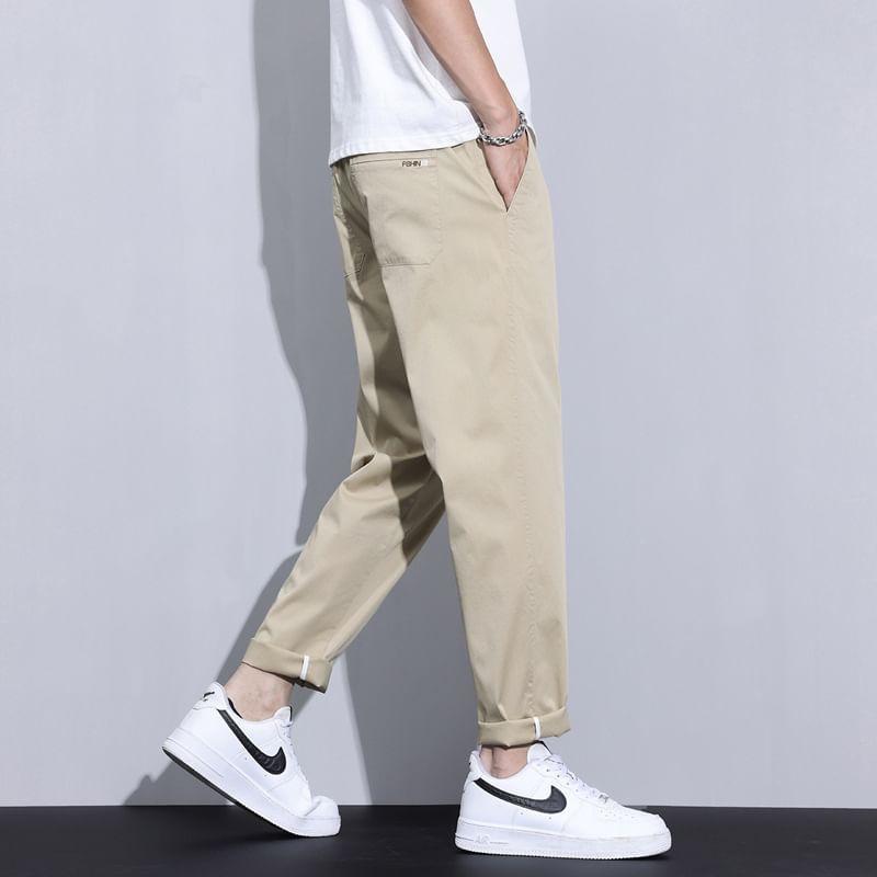 High Waist Plain Tapered Pants Product Image