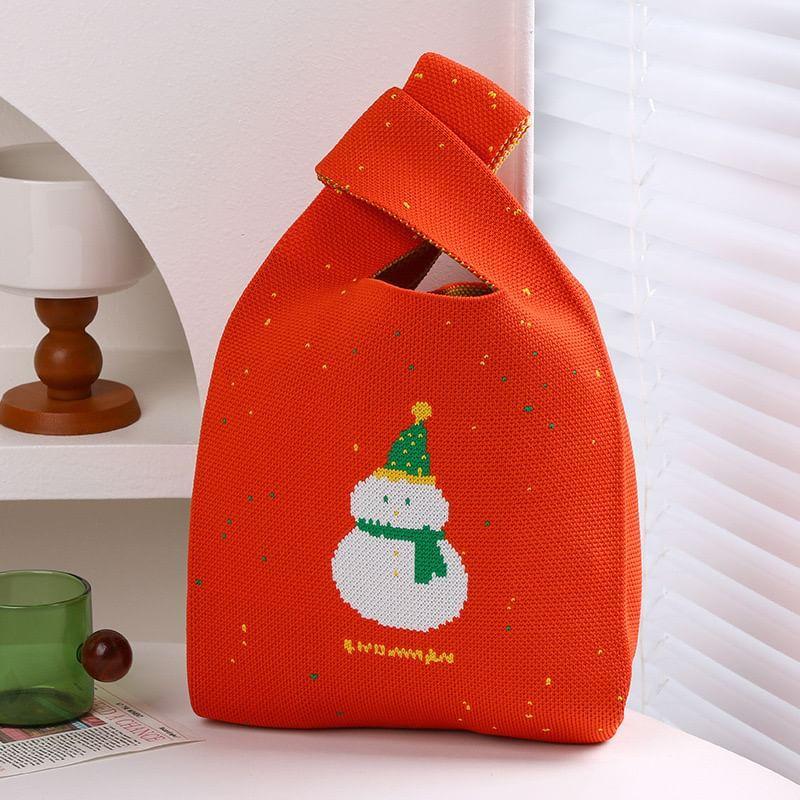 Christmas Print Knit Shopper Bag Product Image