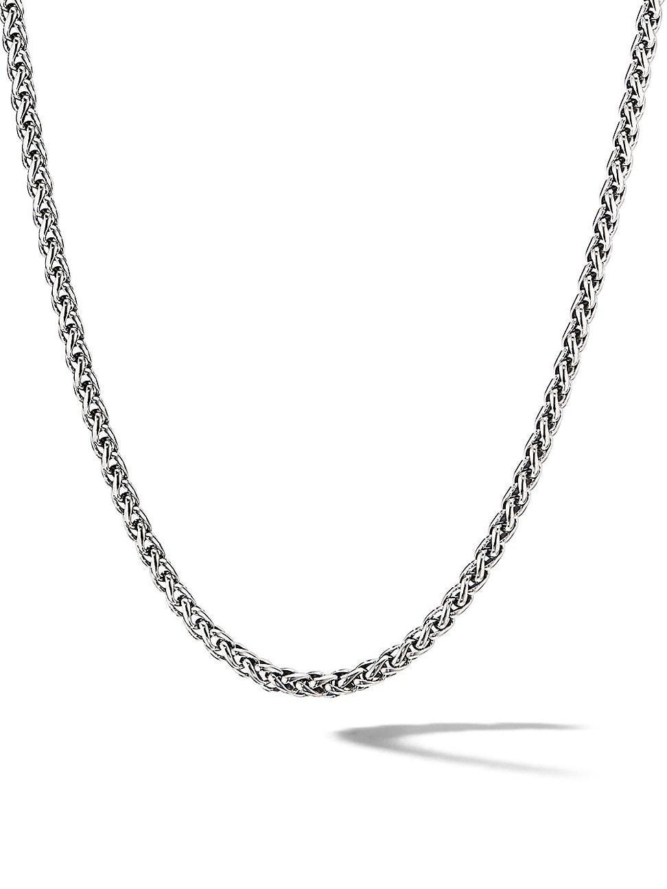 Mens Wheat Chain Necklace in Sterling Silver Product Image