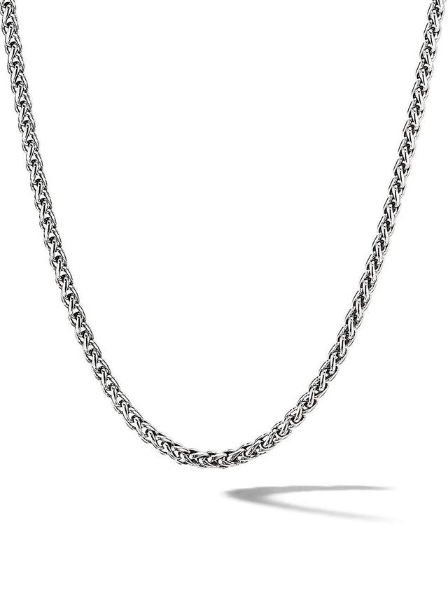 Mens Wheat Chain Necklace in Sterling Silver Product Image