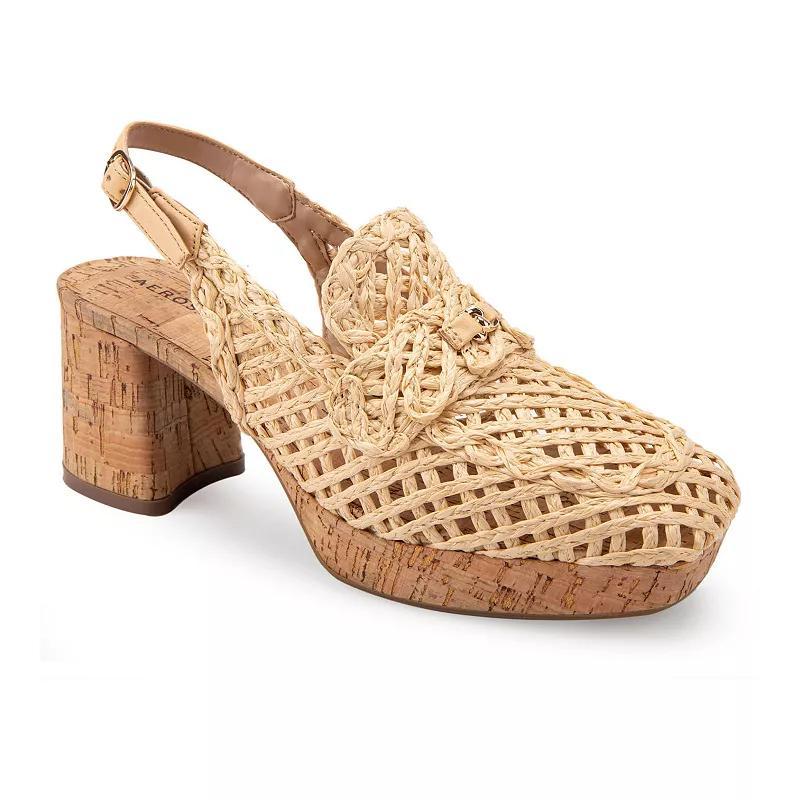 Aerosoles Santiago Womens Raffia Heeled Loafers Product Image