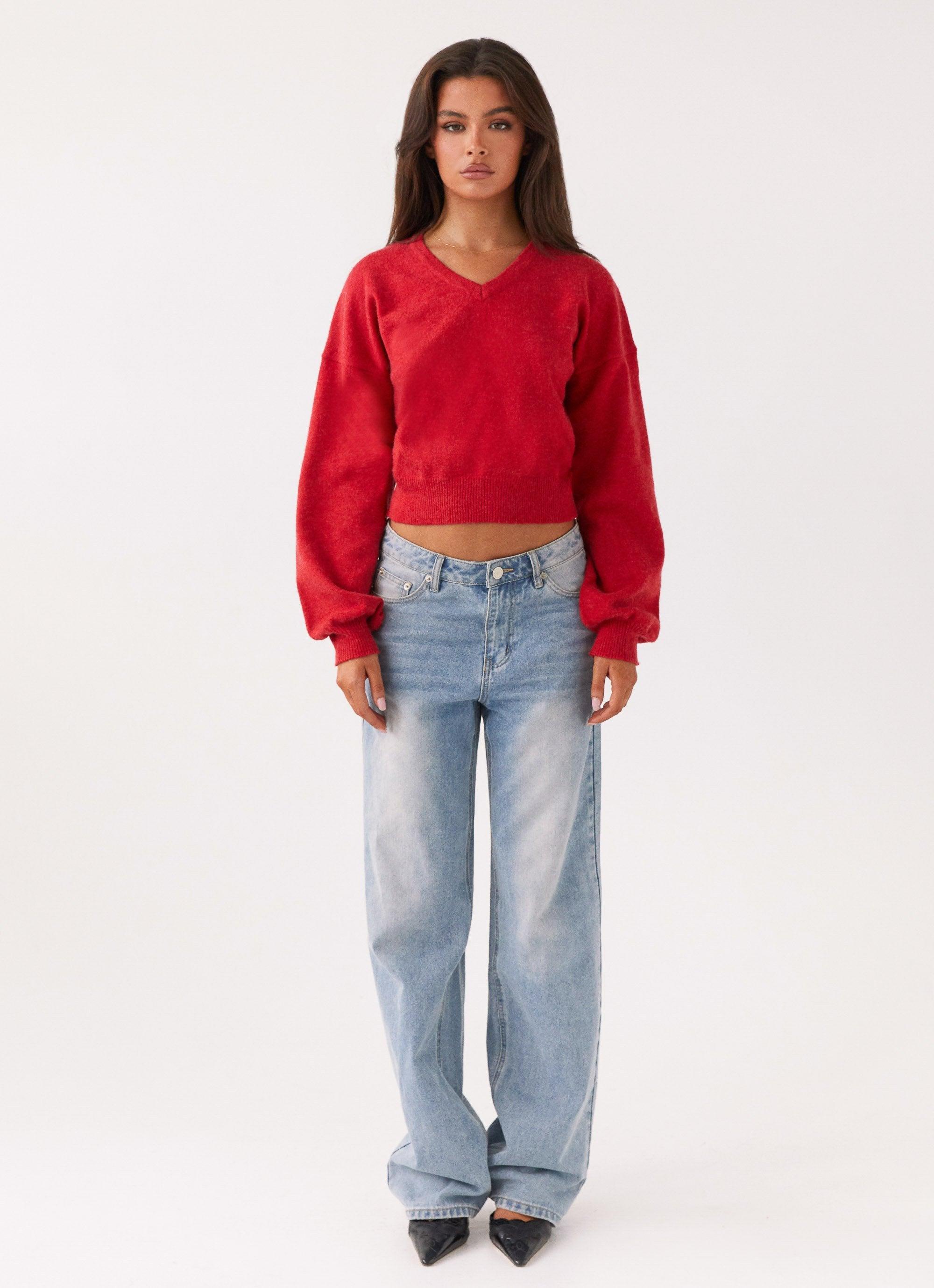 Deserve Me Knit Top - Cherry Product Image