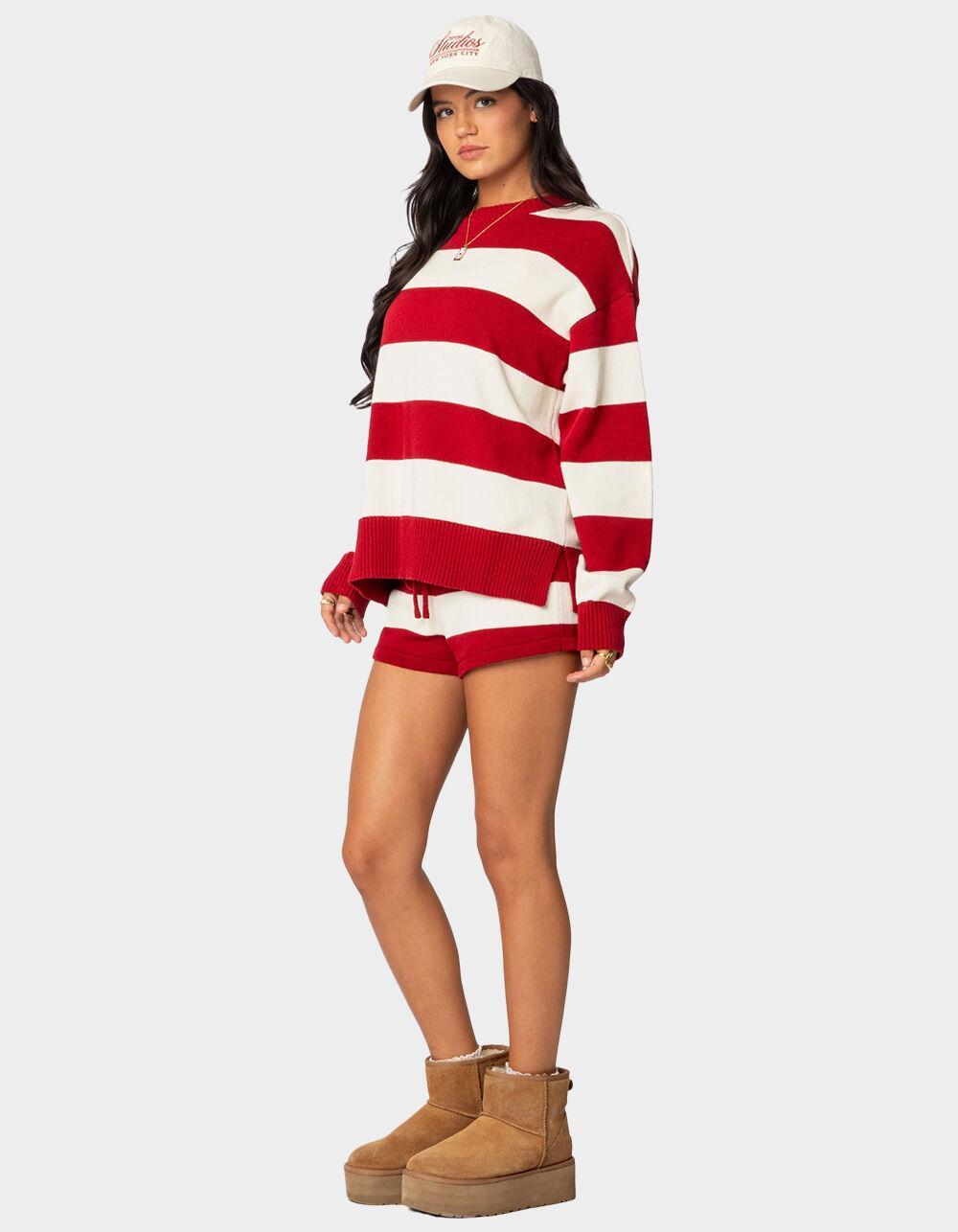 EDIKTED Riley Striped Knit Shorts Product Image