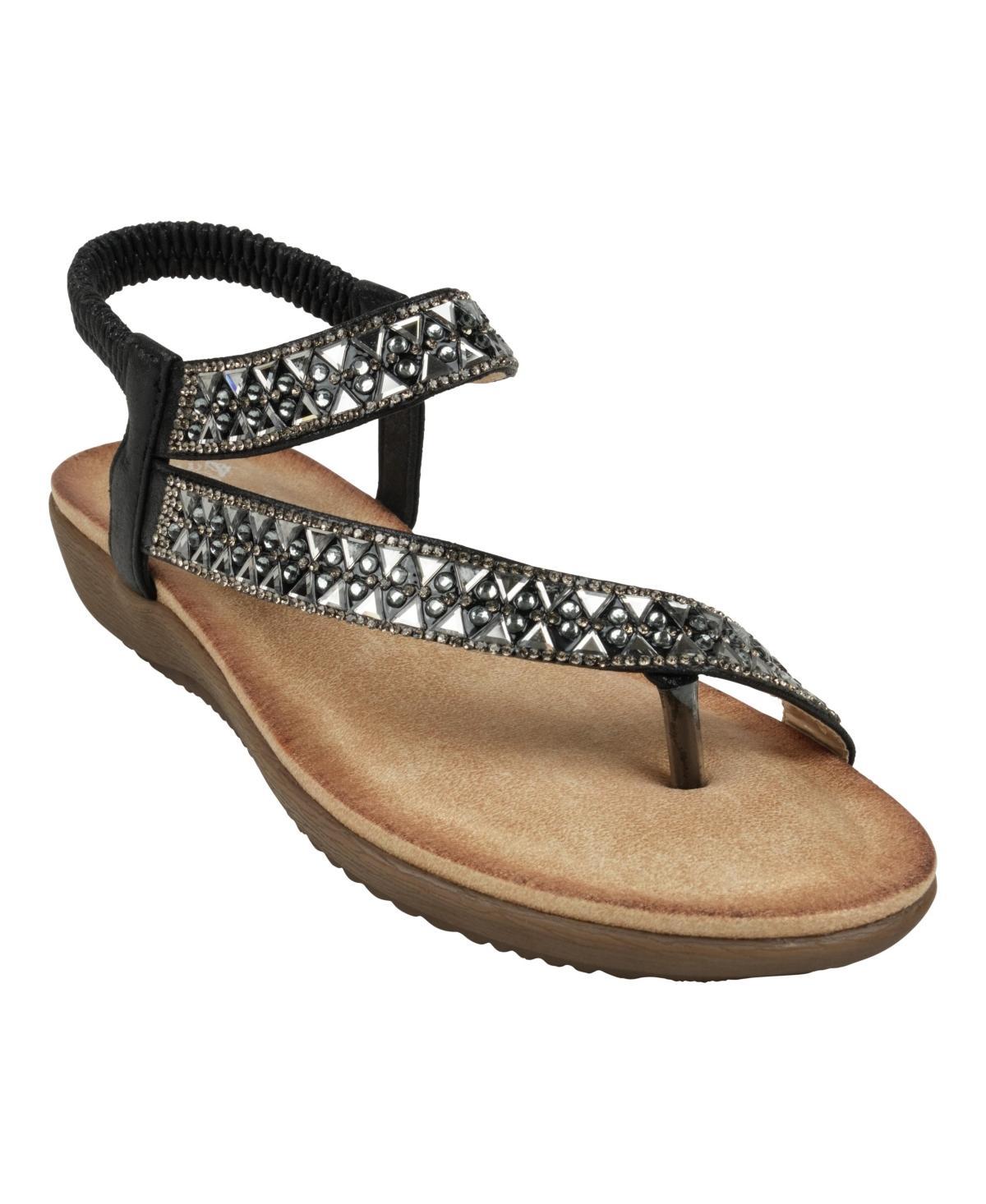 Gc Shoes Womens Reille Jeweled Asymmetrical Flat Sandals Product Image