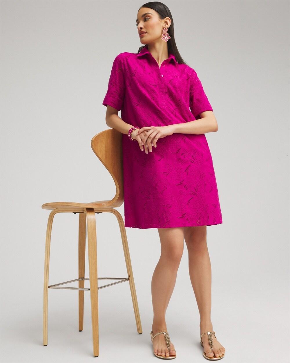 Eyelet Shirt Dress Product Image