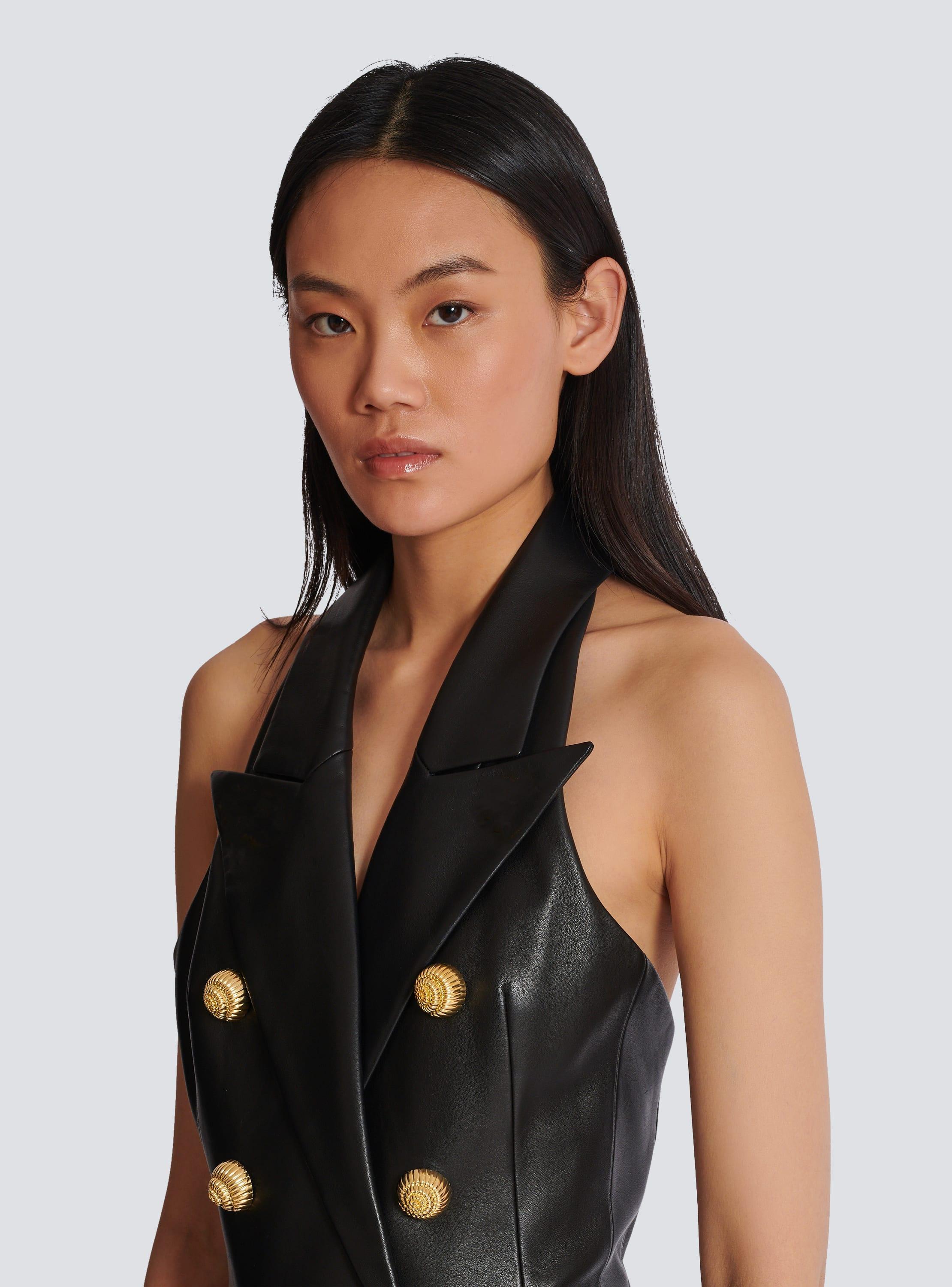 Lambskin leather halterneck dress Product Image