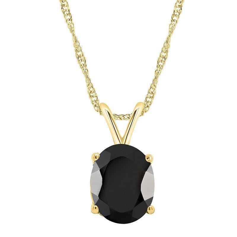 Alyson Layne Sterling Silver Oval Onyx Pendant Necklace, Womens Product Image