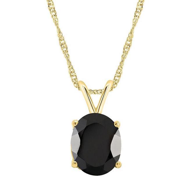 Alyson Layne Sterling Silver Oval Onyx Pendant Necklace, Womens Product Image