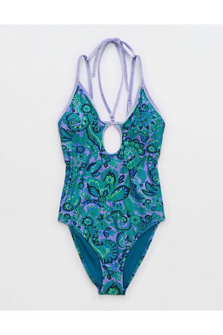 Aerie Keyhole Halter One Piece Swimsuit Women's Product Image