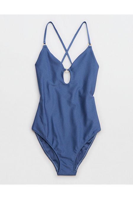 Aerie Shine Rib Full Coverage One Piece Swimsuit Women's Product Image