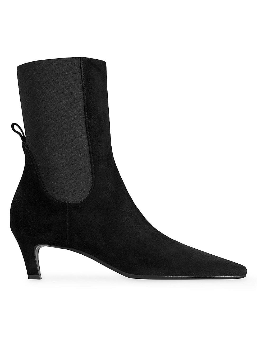 Womens 50MM Suede Kitten-Heel Boots product image