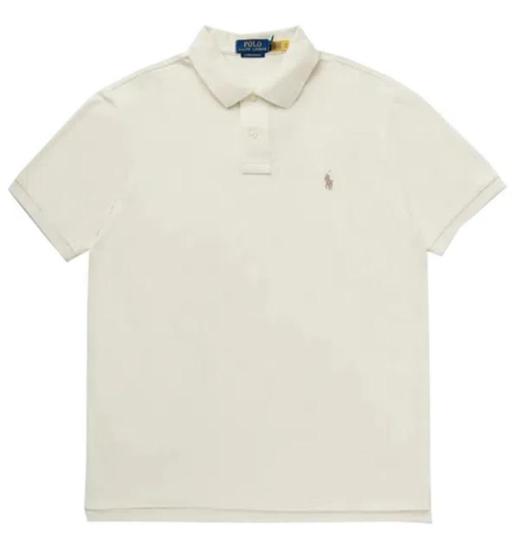 Pony Embroidered Polo Shirt In Beige Product Image