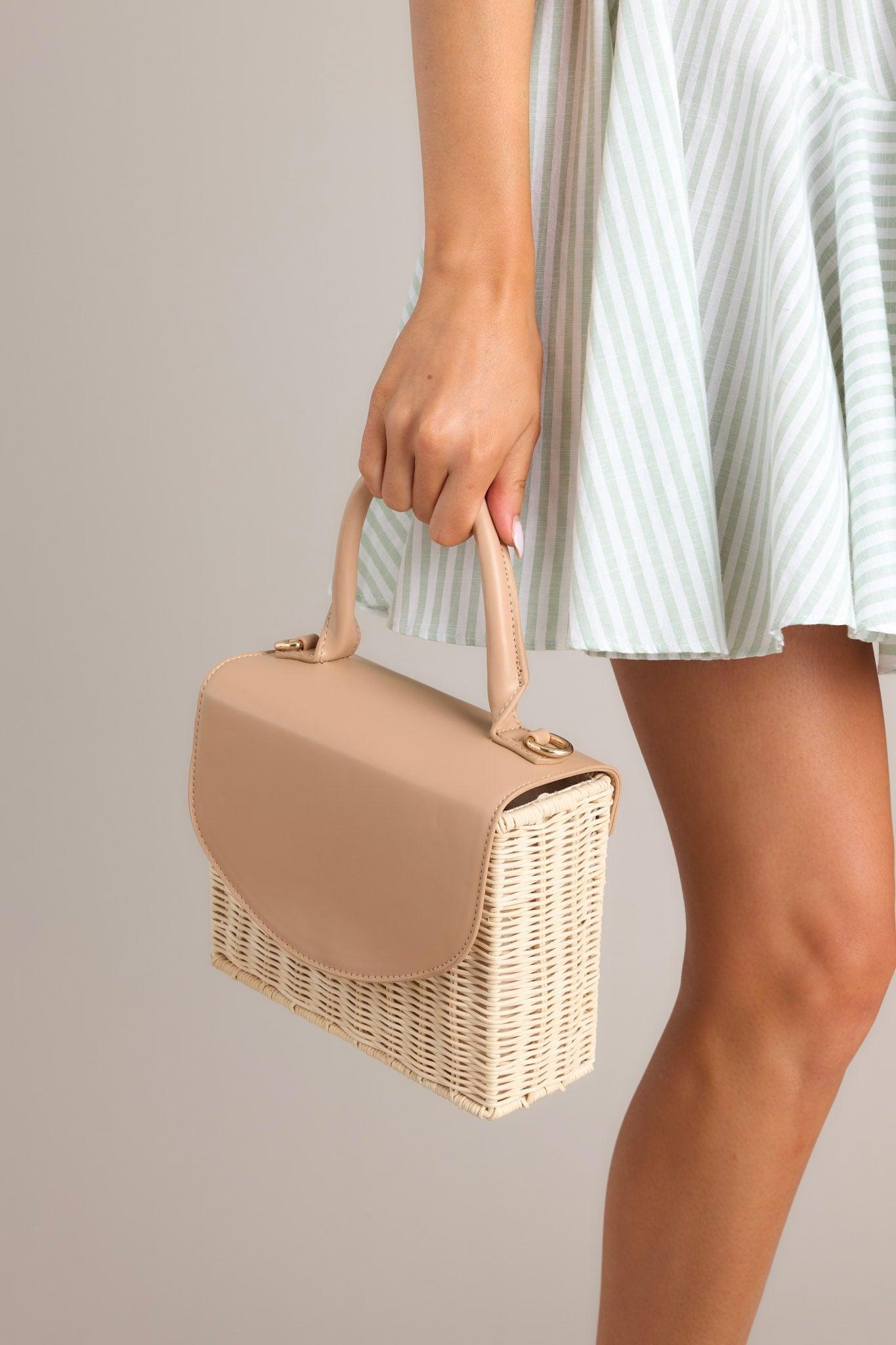 Coastal Chic Tan Woven Handbag Product Image