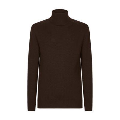 Cashmere Turtle-neck Sweater In Brown Product Image