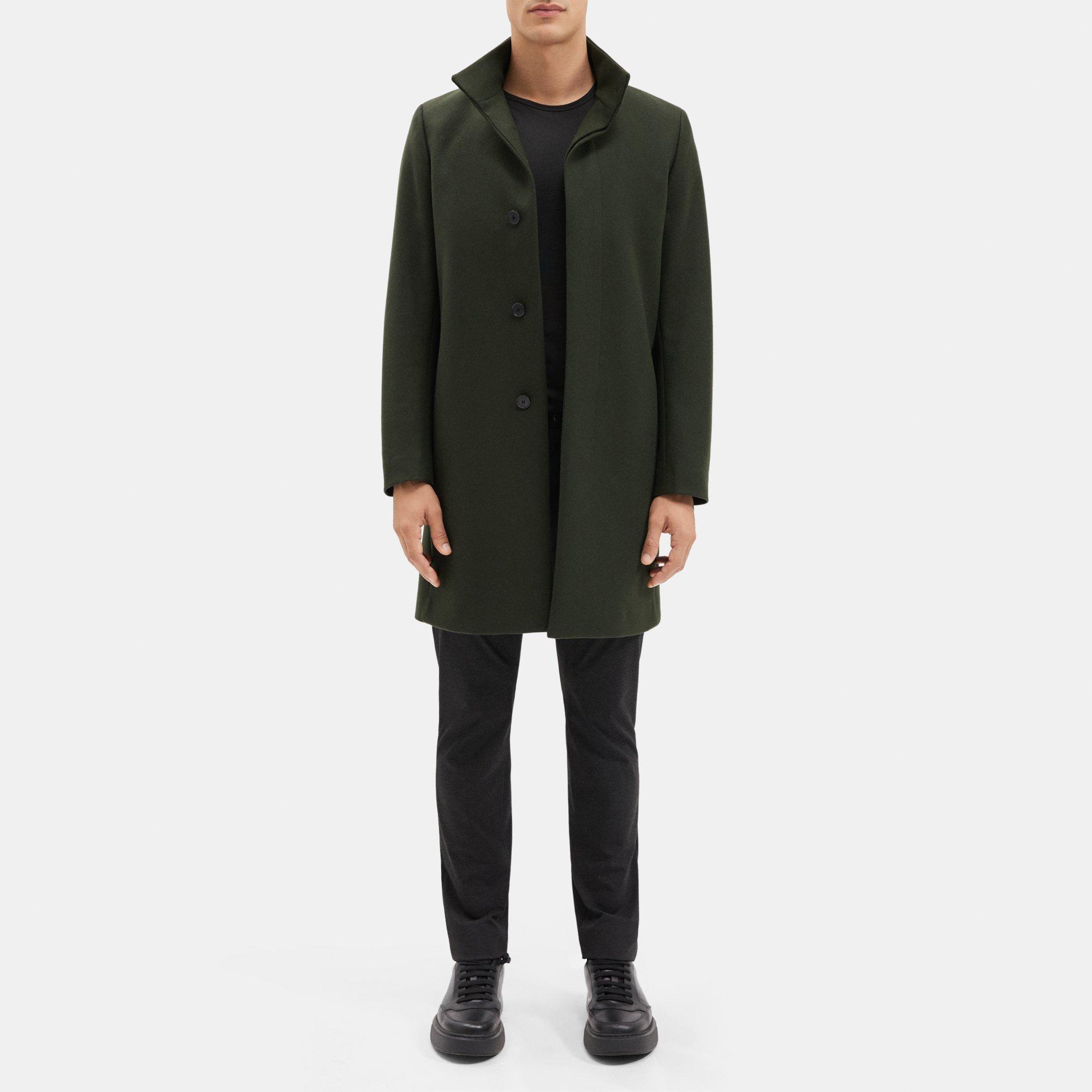 Wool Melton Single-Breasted Coat | Theory Outlet Product Image