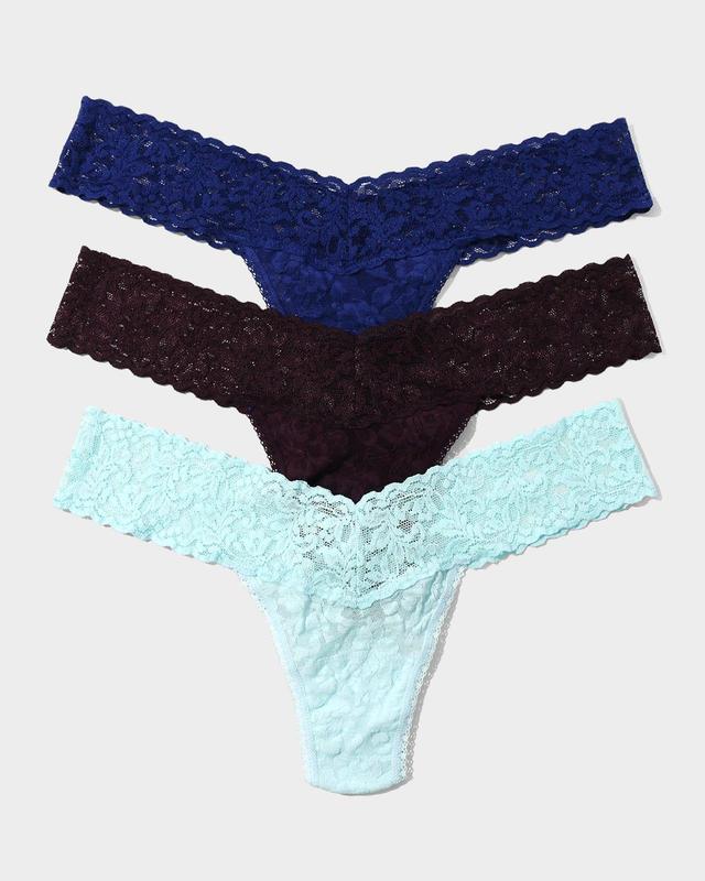 3-Pack Low-Rise Multicolor Lace Thongs Product Image