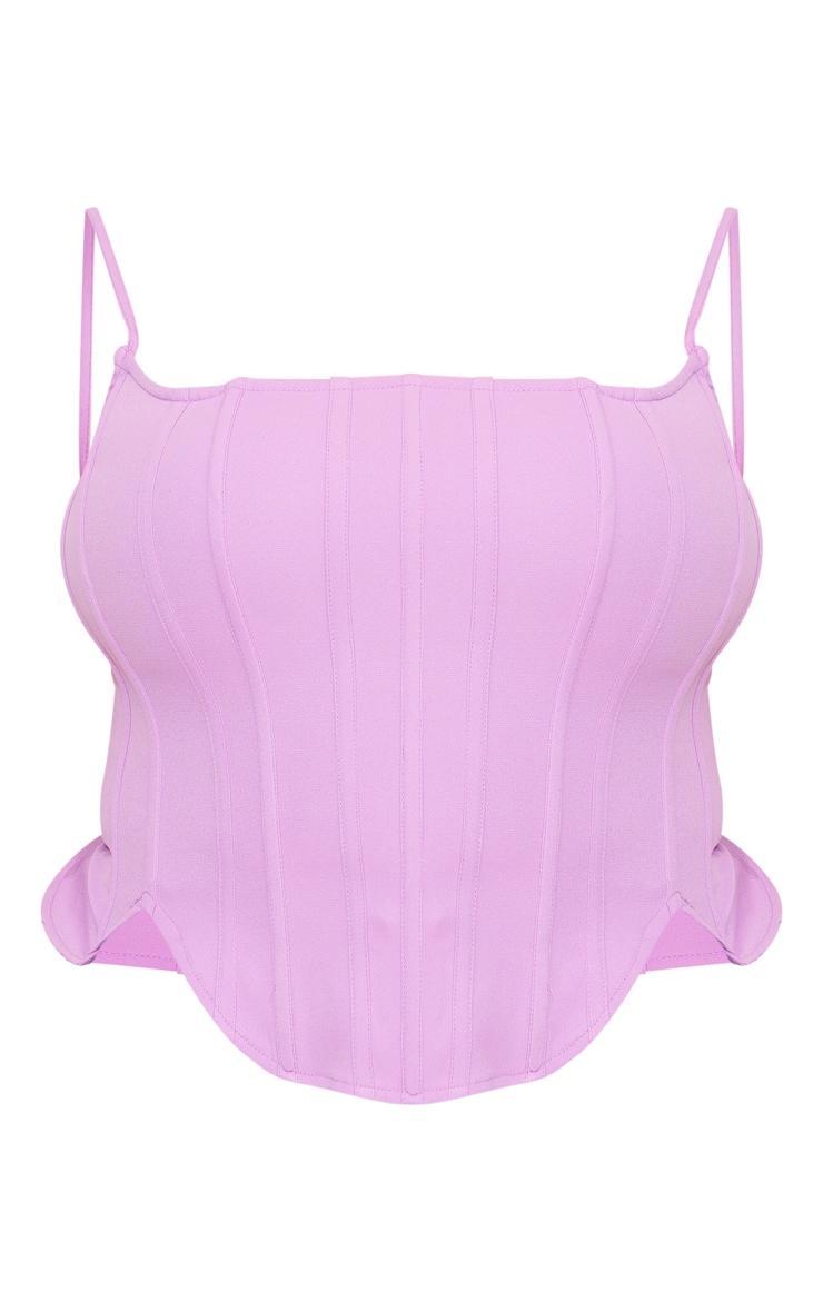 Plus Lilac Strappy Boned Corset Product Image