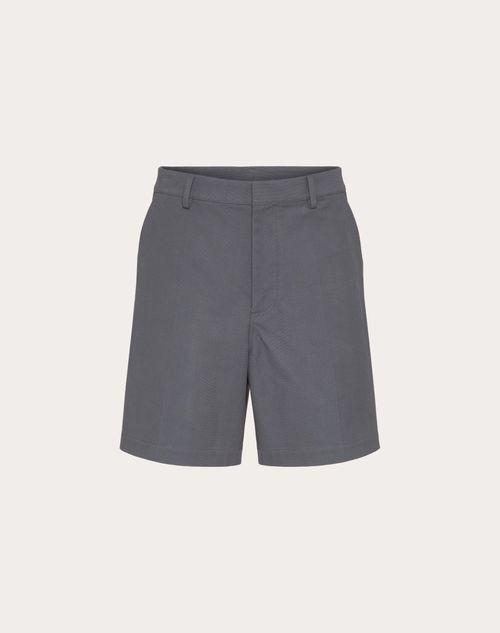 STRETCH COTTON CANVAS BERMUDA SHORTS WITH RUBBERIZED V DETAIL Product Image