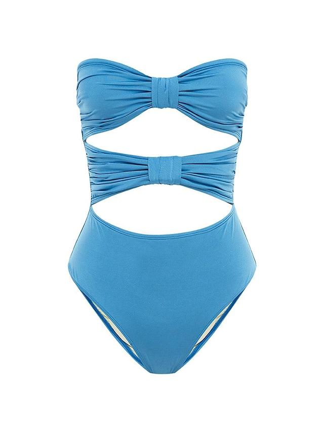 Womens Holiday Ruched One-Piece Swimsuit Product Image