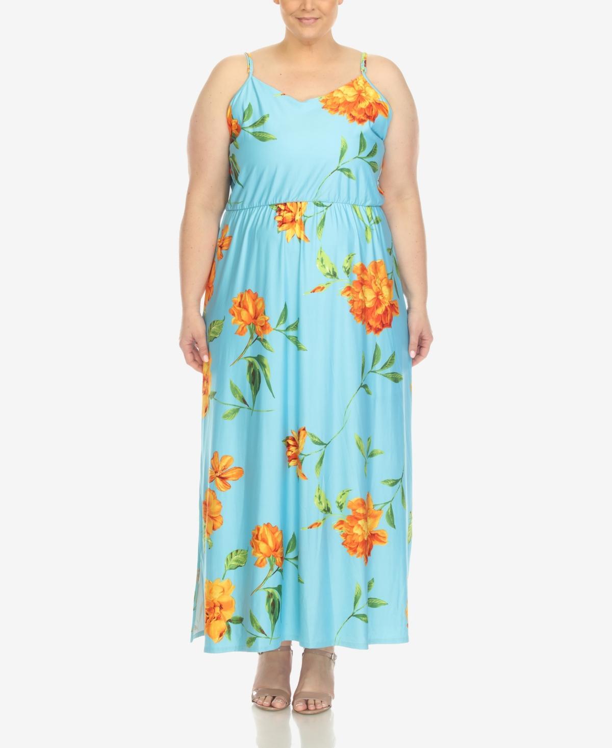 Plus Size White Mark Floral Strap Maxi Dress, Womens Product Image