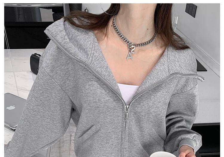 Oversized Hooded Sweatshirt Jacket Product Image