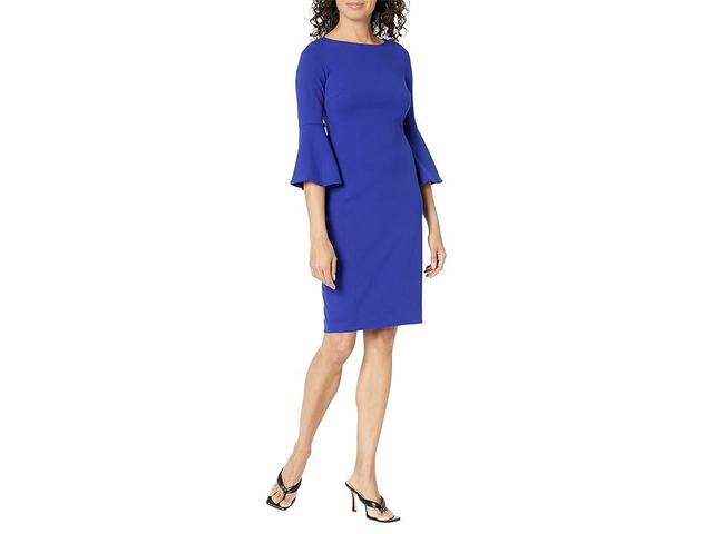 Calvin Klein Womens Solid Sheath Dress - Ultramarine Product Image