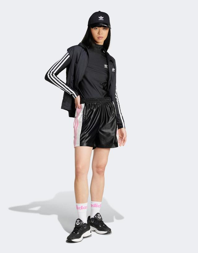 adidas Originals adibreak shorts in black and pink detail Product Image