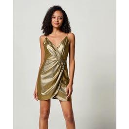 LILYSHEENA® V Neck Bronze Silk Cami Dress Product Image