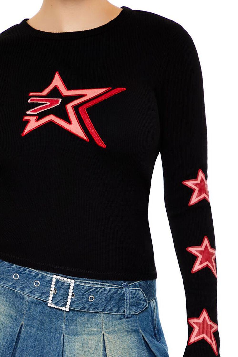 Embroidered Star Long-Sleeve Top | Forever 21 Product Image