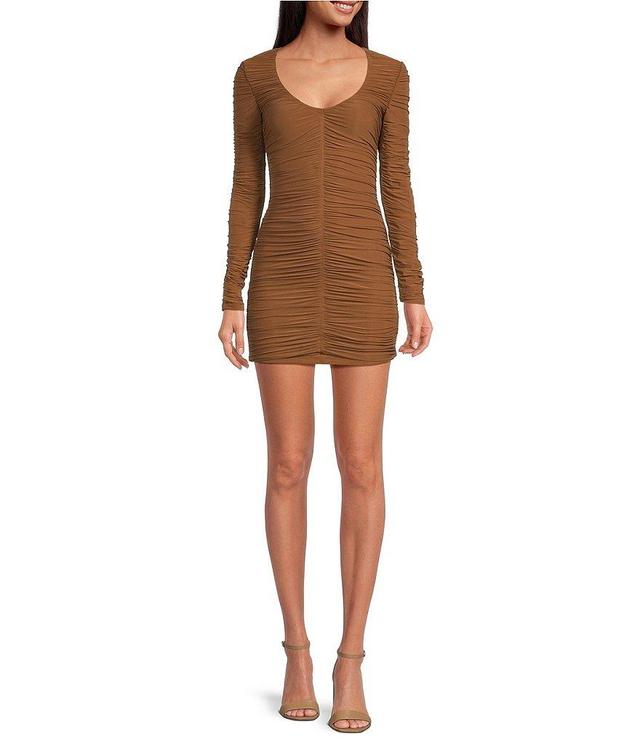 RONNY KOBO Julisa Knit Jersey Scoop Neck Long Sleeve Ruched Sheath Dress Product Image