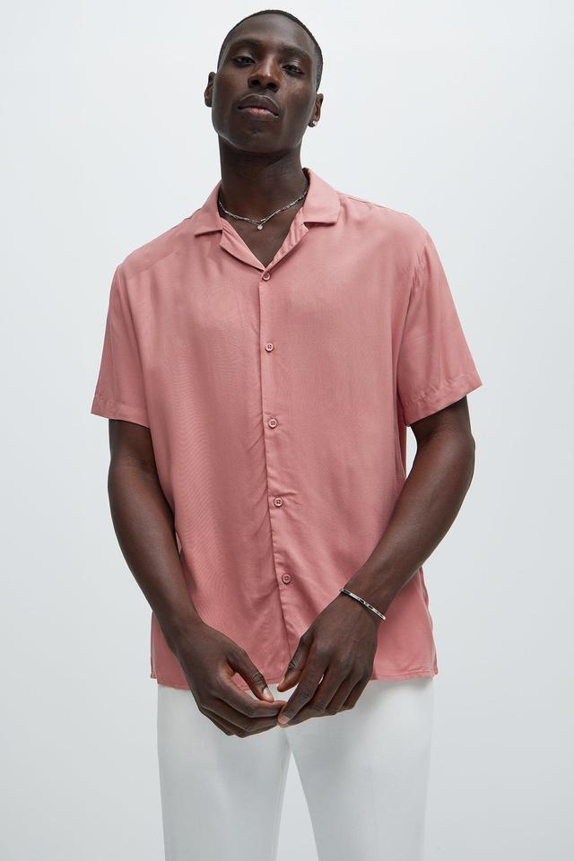 Dawson Short Sleeve Woven Top - Mauve Product Image