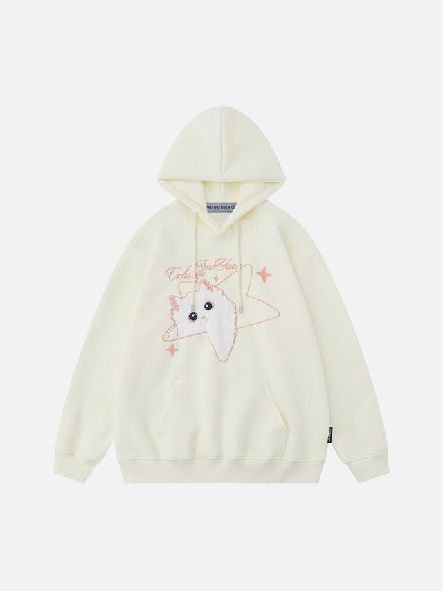 Aelfric Eden Embroidery Star Cat Hoodie Product Image