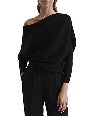 Womens Lorna Ribbed One-Shoulder Sweater Product Image