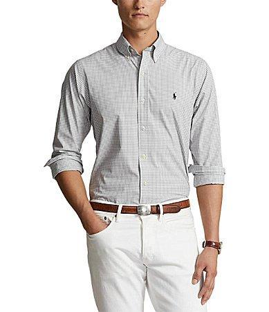 Polo Ralph Lauren Classic Fit Gingham Stretch Poplin Long Sleeve Woven Shirt Product Image