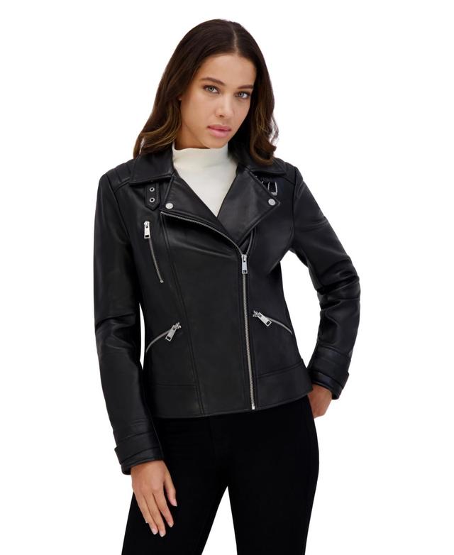 Andrew Marc Womens Salla Lamb Leather Moto Jacket Product Image